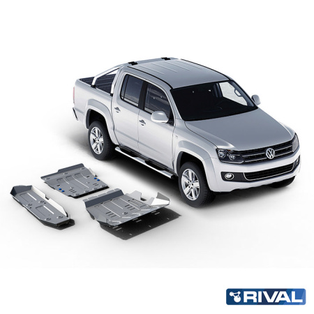 Skid Plate Set (Radiator, Engine, Gearbox, Transfer Case, Fuel Tank) Volkswagen Amarok 2010-2016; 2 l. / diesel